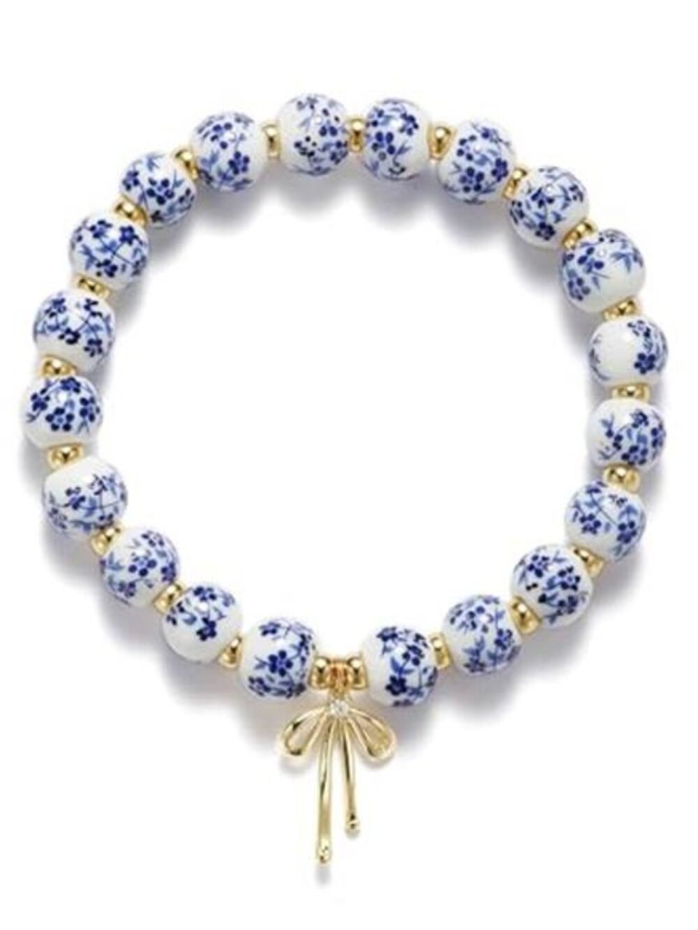 Beads Bow Charm Bracelet for Women Flower Vintage Bracelet Handmade Stretch